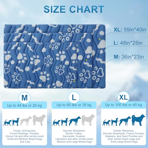 Cooling Mat for Large Dogs (Navy Blue / 48.0"L x 28.0"W x 1.0"Th(L))