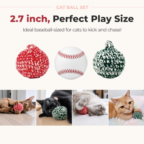 Red Cat Ball Red & Green Set (Red & Green W/O Bell Set / 2.7inch)