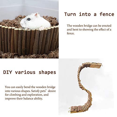21.7 X 2.7In Wooden Hamster Bridge Rat Climbing Toy for Gerbil Sugar Glider