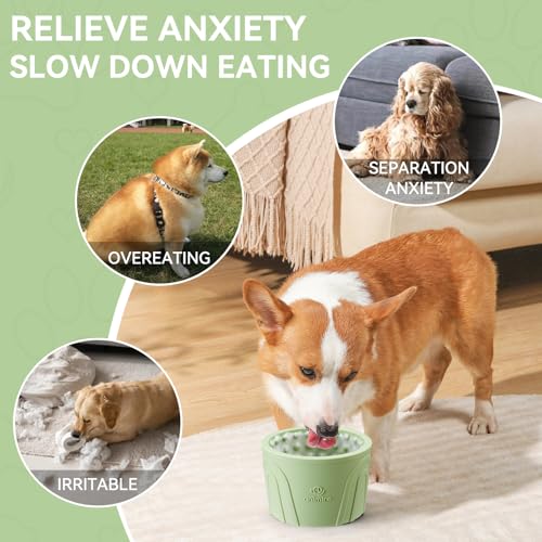 Dog Slow Feeder Lick Bowl (M-L / Green)