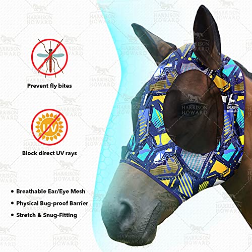 Super Comfort Stretchy Fly Mask Large Eye Space with UV Protection Soft on Skin with Breathability Graffiti Mix (Full (Large) / Graffiti Mix)