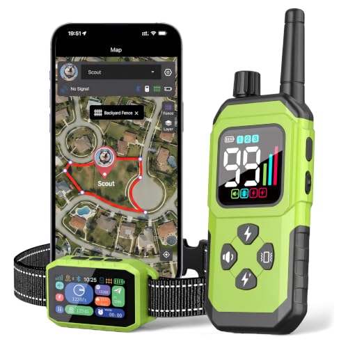 GPS Wireless Dog Fence & Remote Training Collar (Green)
