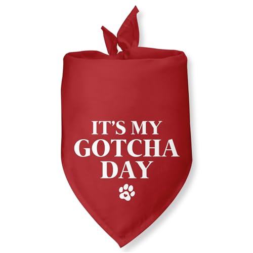 It's My Gotcha Day Dog Bandana Adopt Me Bandanas for Dogs Adoption Gotcha Day Adopted Baby Dog Announcement Adopt Me Pets Scarf for Small Medium Dogs & Cats (W)