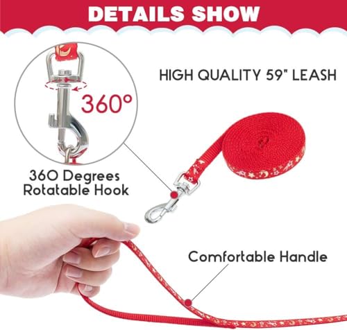 Cat Harness with Leash and Collar Set (Small / Red)