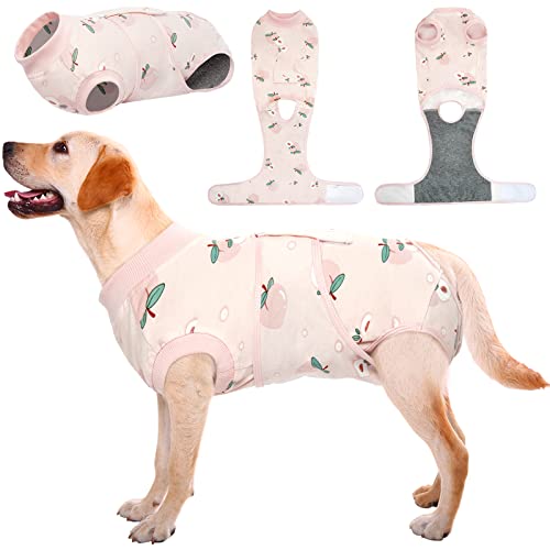 Recovery Suit for Dogs Cats (2x-large (Back:24.8-29.5'', Weight:70+ Lb) / Mist Peach)