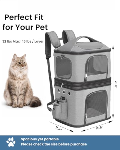 Detachable Double Cat Backpack Carrier for 2 Pets