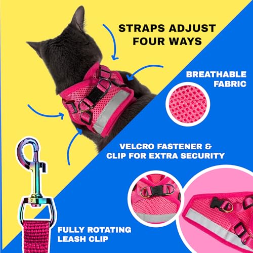 Travel Cat Harness and Leash Set (X-Small / Pink)