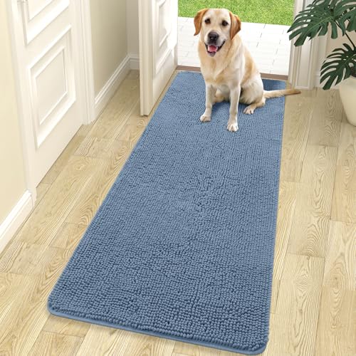 Dog Door Mat for Muddy Paws 70x24 (Airy Blue / 70" X 24")