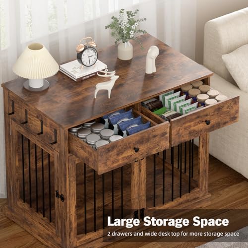 40'' Wooden Dog Crate Furniture (Brown)