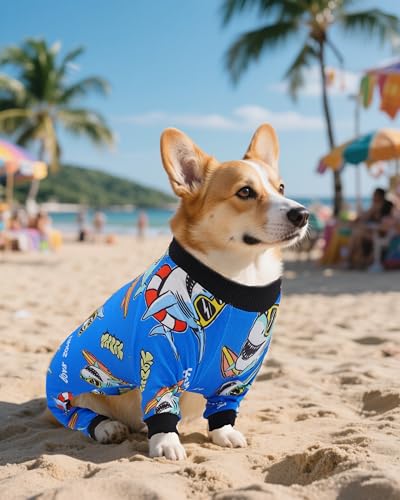 4 Pack Blue Dog Pajamas for Medium Large Dogs (X-Large)