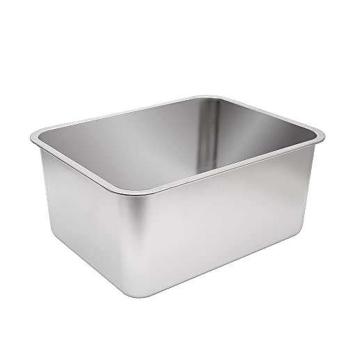 Large Stainless Steel Cat Litter Box (17.5" L x 13.5" W x 7.9" H (without Lid))