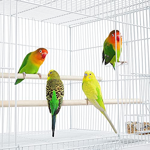 30‘’ Flight Bird Cage Stackable Design for Small and Medium Birds with Slide Out Tray and Bottom Grate Budgies Cockatiels Lovebirds Canaries Parakeet Cage (White)