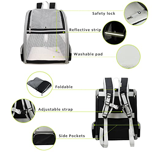Innovative Traveler Bubble Backpack Pet Carriers for Cats and Dogs (Black)