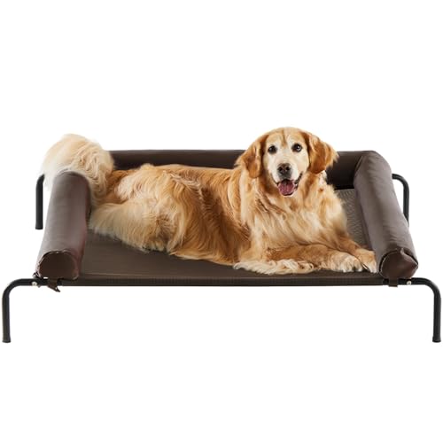 Large Elevated Cooling Cot (Brown / 48.0"L x 35.0"W x 8.0"Th)