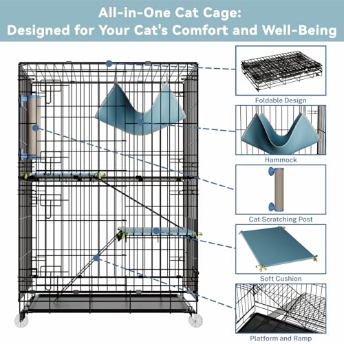 3 Tier Cat Cage Indoor (23.6"L x 16.5"W x 38.2"H)