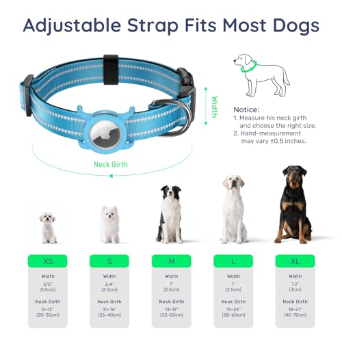 Airtag Dog Collar (Z: Blue / L: with Airtag Holder)