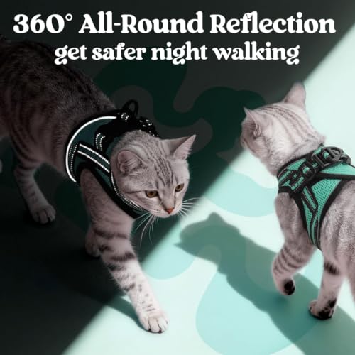 Cat Harness and Leash Set (L / Green)