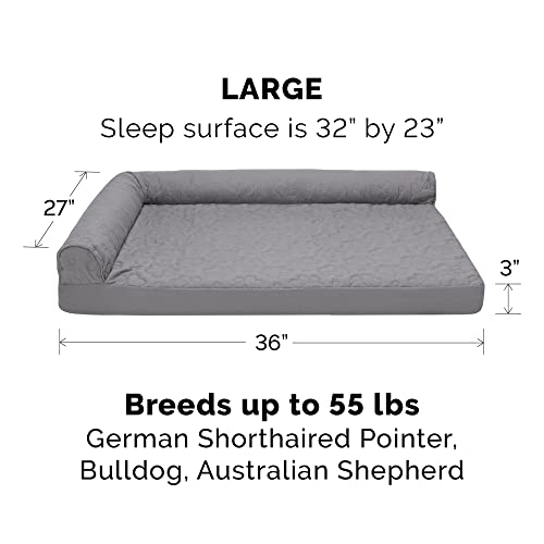 Cooling Gel Dog Bed for Large (Large / (Quilted Paw) Titanium)