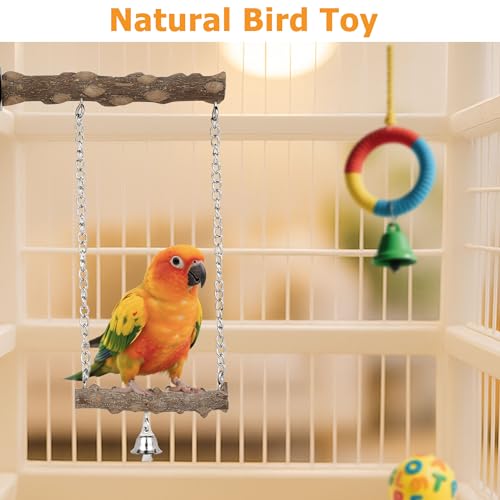 7PCS Natural Grape Wood Bird Perch Set Bird Cage Accessories Sticks (7PCS Perches Platform Swing Set)
