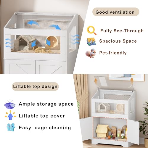 Hamster Cage Small Animal Cages with Storage Cabinet