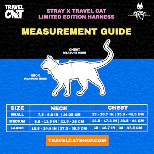 Travel Cat & Stray Cat Harness and Leash Set (MEDIUM: 11-13 IN)