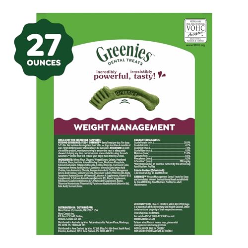 Weight Management Teenie Size Natural Dental Dog Treats (96 Count (Pack of 1))