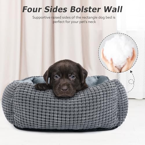 Dog Bed for Large Medium Small Dogs (Grey / L(30’’x 24’’x 9’’))