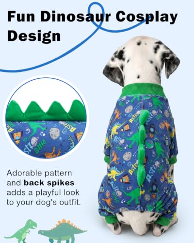 Dinosaur Costume Dog Pajamas (Medium / Space Astronaut Dino)