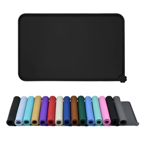 Silicone Pet Feeding Mat (Black / 32" x 24")
