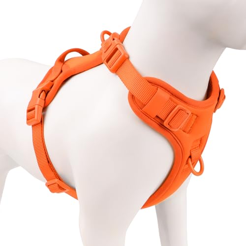 No Pull Dog Harness for Small Sized Dogs (Orange / XS(Neck:11.8-16.5", Chest:14.2-19.7"))