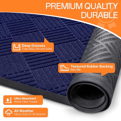 Indoor Outdoor Door Mat (Blue Diamond / 4' x 5' (Rectangular))