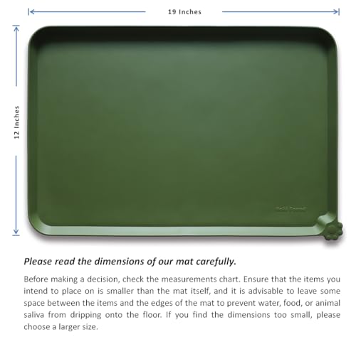 Silicone Pet Food Mat (19" x 12" / Dark Olive)