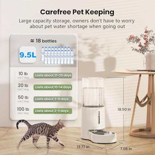 Gravity Dog Water Bowl Dispenser (White / 9.5L+Filter)