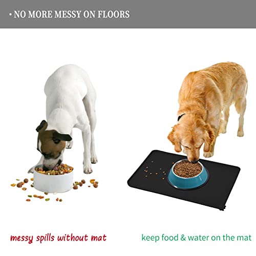 Silicone Pet Feeding Mat (Charcoal / 32" x 24")