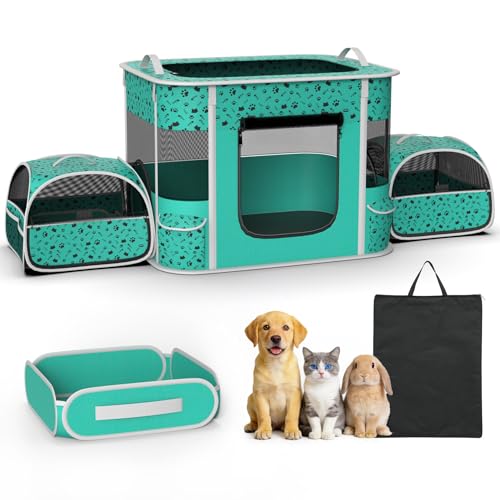 3 Room Cat Playpen with Litter Box