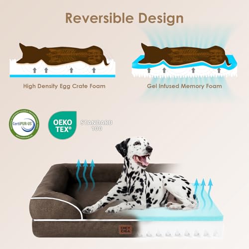 Orthopedic XXL Dog Bed (Brown / 46.0"l X 35.0"w X 7.5"th)