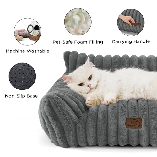 ComfyFleece® Shown on TV Dog Couch for Medium Dogs (36x27x10" / Warm Grey)