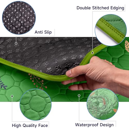 Washable Pee Pads for Dogs 2 (Leaves - Green / 18x24 Inch (Pack of 2))