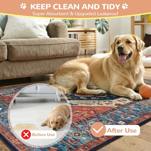 Super Absorbent & Leakproof Washable Dog Pee Pads (Red / 2FT x 2FT (Pack of 2))