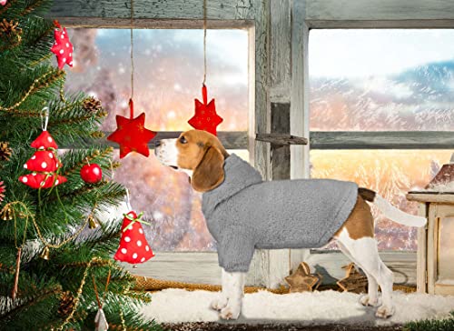 Fuzzy Dog Sweaters for Large Dogs Pet Hoodie Clothes Warm Soft Pet Coats Hooded Sweatshirt Dog Hoodie for Large Dogs (Large / Grey)