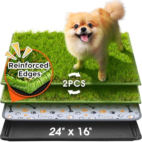 Dog Grass Pad with Tray Large (Black / 24 x 16")