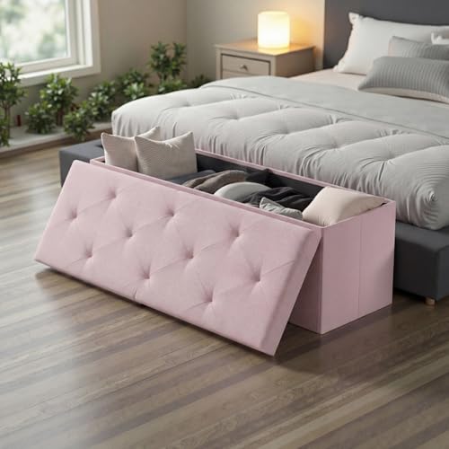 43 Inch Folding Storage Ottoman Bench