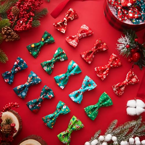 50 Pcs Christmas Dog Bow Ties Bulk (Christmas)