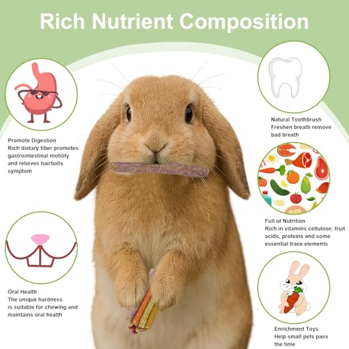 70PCS 10Flavors Bunny Chews Toys Sticks