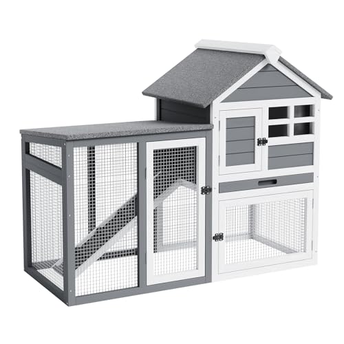 2 Tier Rabbit & Chicken House (Grey-45"x20"x36")