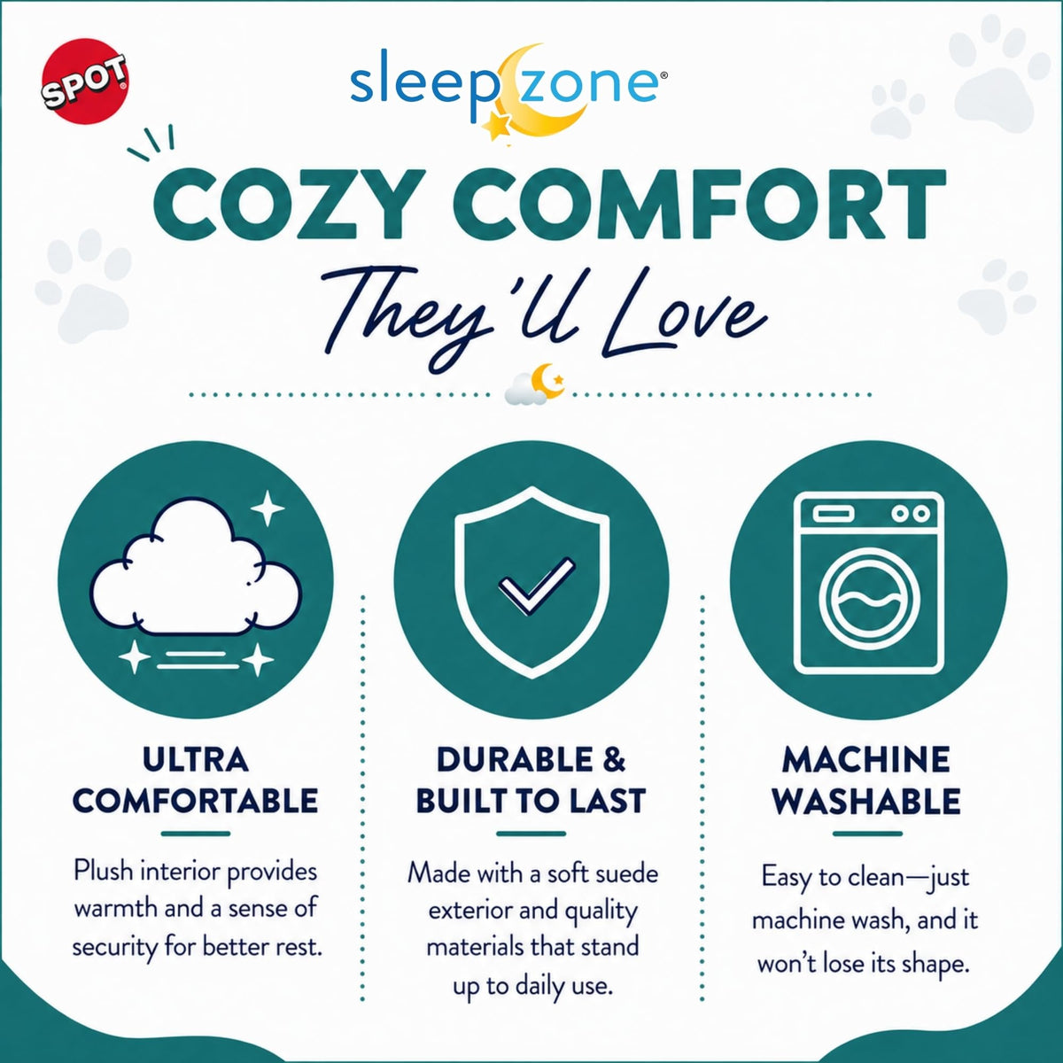 Sleep Zone Cuddle Cave Pet Bed (Brown)