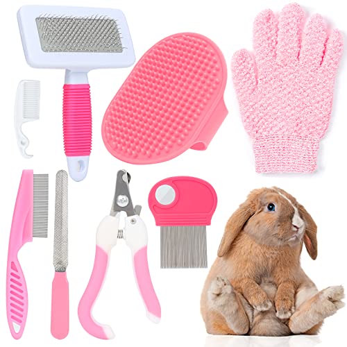 Pink Small Animal Grooming Kit with Nail Clipper (Pink)