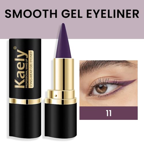 1Pcs Dark Purple Gel Eyeliner Pencil Eye Black Face Paint Stick Makeup Set Waterproof Matte Cream Crayon Eyeliner Pencil Set Cat Eye Liners Eyeshadow Guide delineador de ojos contra el agua (1 Count (Pack of 1) / Dark Purple)