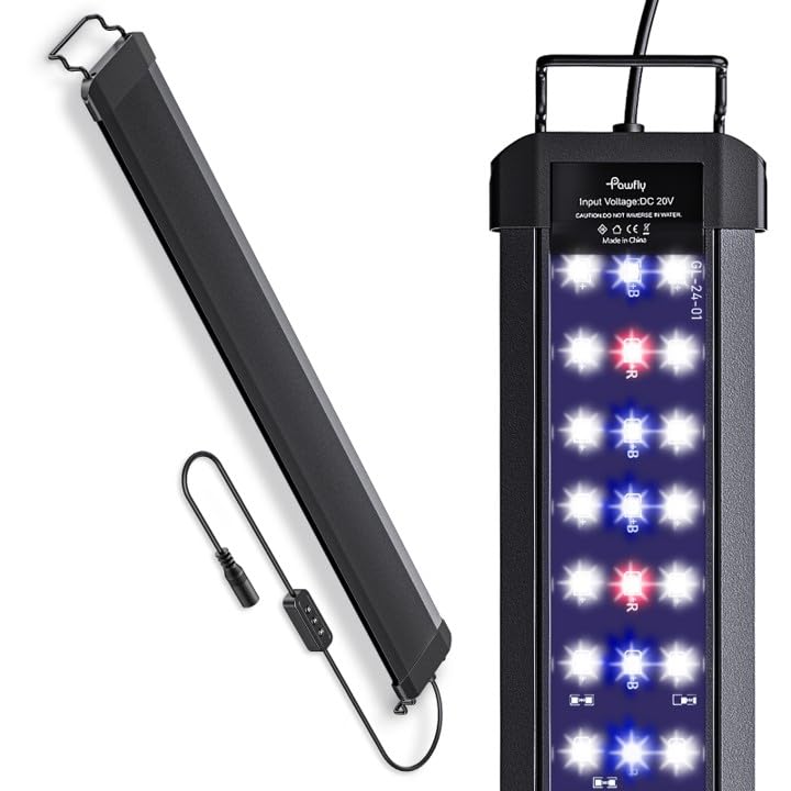 18 W Terrarium Reptile LED Light for 24" to 30" Terrarium Extendable Reptile Tank Light with Full Spectrum Brilliant White Blue Red Lights with Day & Night Modes and Adjustable Brightness (24-30 Inch (18W))