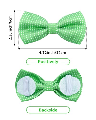 8 Pack Dot Dog Bowties for Large Dogs Slide on Collar (M/L)